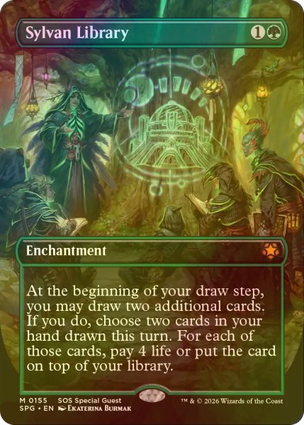 画像1: [FOIL] 森の知恵/Sylvan Library (全面アート版) 【英語版】 [SPG-緑MR] (1)