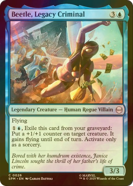 画像1: [FOIL] 代々の犯罪者、ビートル/Beetle, Legacy Criminal 【英語版】 [SPM-青C] (1)