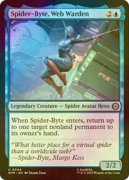 画像1: [FOIL] ウェブの番人、スパイダーバイト/Spider-Byte, Web Warden 【英語版】 [SPM-青U] (1)
