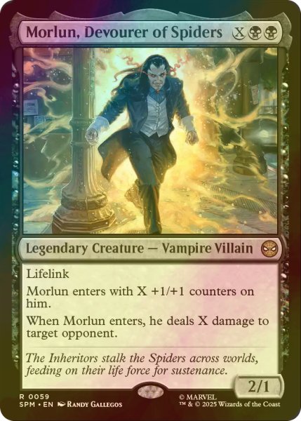 画像1: [FOIL] 蜘蛛を貪る者、モーラン/Morlun, Devourer of Spiders 【英語版】 [SPM-黒R] (1)