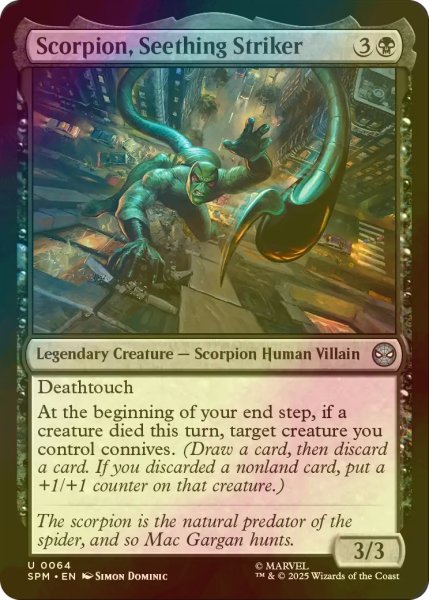 画像1: [FOIL] 激昂の毒針、スコーピオン/Scorpion, Seething Striker 【英語版】 [SPM-黒U] (1)