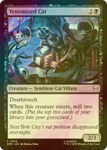 画像1: [FOIL] ヴェノム化した猫/Venomized Cat 【英語版】 [SPM-黒C] (1)