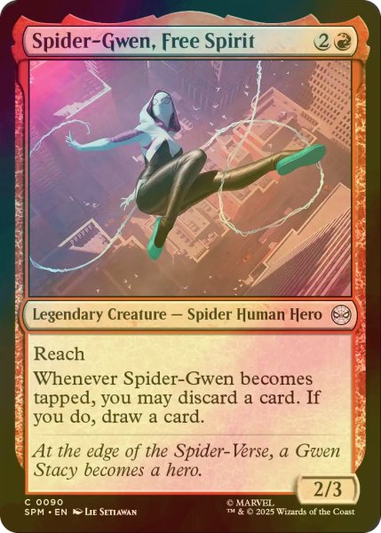 画像1: [FOIL] 自由人、スパイダー・グウェン/Spider-Gwen, Free Spirit 【英語版】 [SPM-赤C] (1)