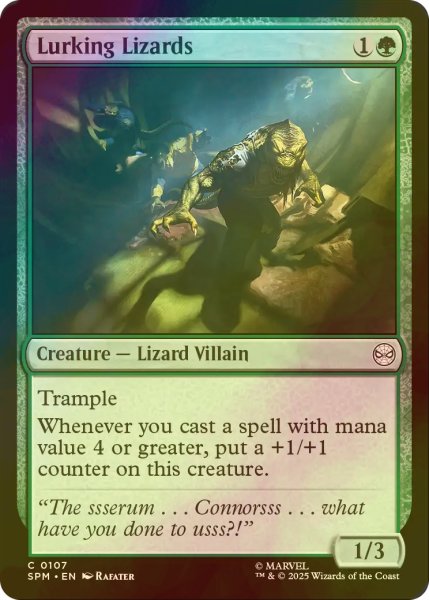 画像1: [FOIL] 隠れ潜むトカゲ/Lurking Lizards 【英語版】 [SPM-緑C] (1)