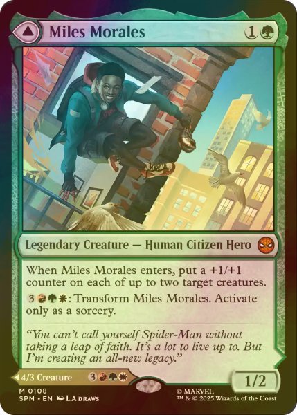 画像1: [FOIL] マイルズ・モラレス/Miles Morales (海外産ブースター版) 【英語版】 [SPM-緑MR] (1)