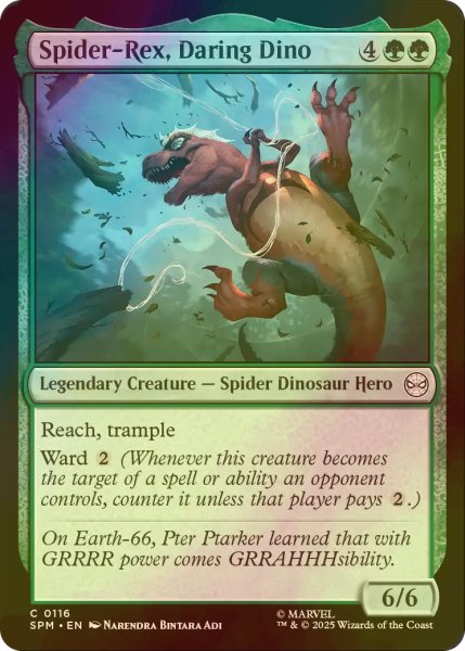 画像1: [FOIL] 果敢な恐竜、スパイダーレックス/Spider-Rex, Daring Dino 【英語版】 [SPM-緑C] (1)