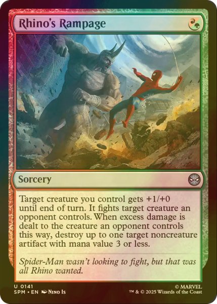 画像1: [FOIL] ライノの猛威/Rhino's Rampage 【英語版】 [SPM-金U] (1)