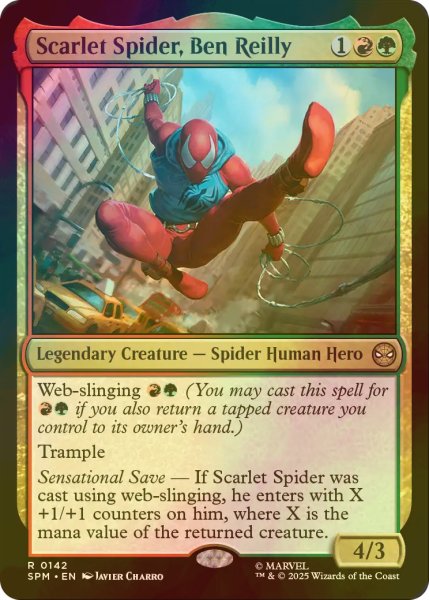 画像1: [FOIL] スカーレット・スパイダー、ベン・ライリー/Scarlet Spider, Ben Reilly 【英語版】 [SPM-金R] (1)