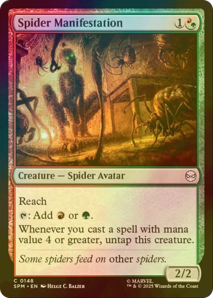 画像1: [FOIL] 蜘蛛の顕現/Spider Manifestation 【英語版】 [SPM-金C] (1)