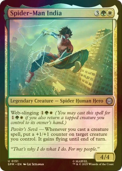画像1: [FOIL] スパイダーマン・インディア/Spider-Man India 【英語版】 [SPM-金U] (1)