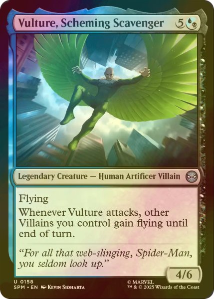 画像1: [FOIL] 策謀の始末人、ヴァルチャー/Vulture, Scheming Scavenger 【英語版】 [SPM-金U] (1)