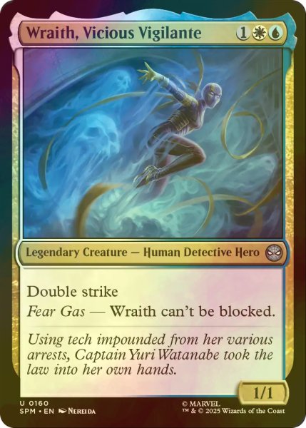 画像1: [FOIL] 苛烈なヴィジランテ、レイス/Wraith, Vicious Vigilante 【英語版】 [SPM-金U] (1)