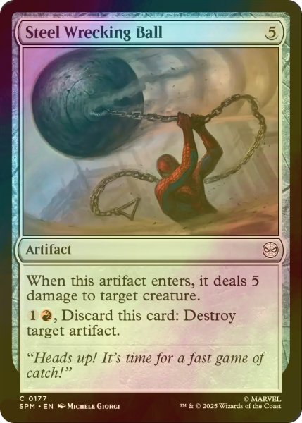 画像1: [FOIL] 破壊の鉄球/Steel Wrecking Ball 【英語版】 [SPM-灰C] (1)