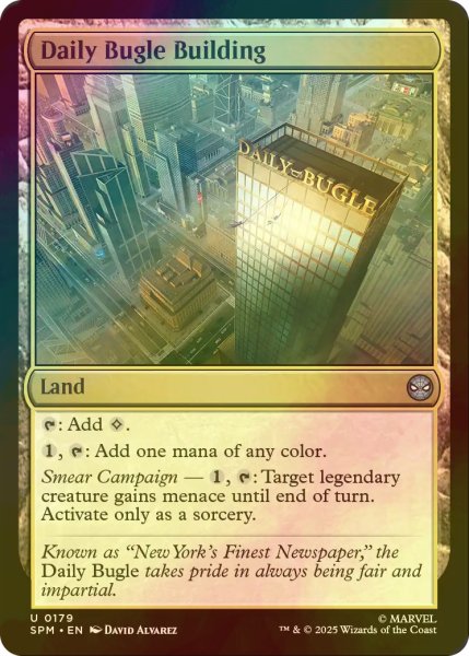 画像1: [FOIL] デイリー・ビューグル社ビル/Daily Bugle Building 【英語版】 [SPM-土地U] (1)
