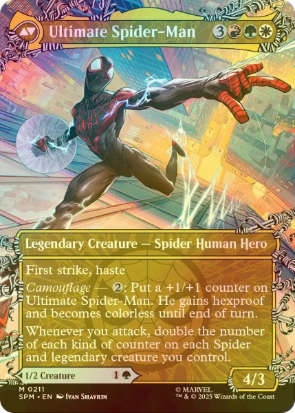 画像2: [FOIL] マイルズ・モラレス/Miles Morales No.211 ● (全面アート・日本産ブースター版) 【英語版】 [SPM-緑MR] (2)