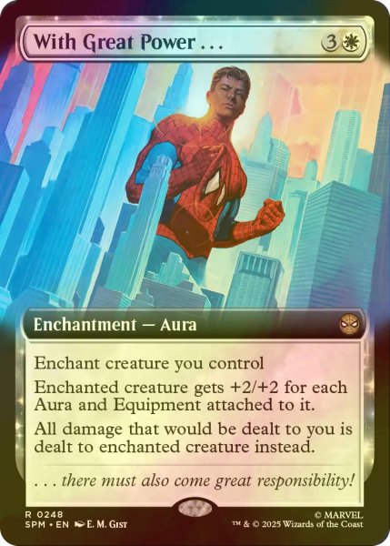 画像1: [FOIL] 大いなる力には……/With Great Power . . . (拡張アート版) 【英語版】 [SPM-白R] (1)