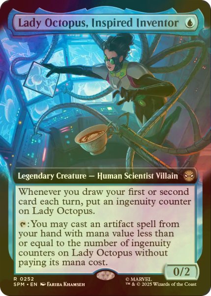画像1: [FOIL] 傑出した発明家、レディ・オクトパス/Lady Octopus, Inspired Inventor (拡張アート版) 【英語版】 [SPM-青R] (1)