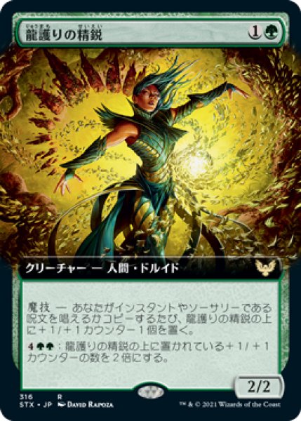 画像1: 龍護りの精鋭/Dragonsguard Elite (拡張アート版) 【日本語版】 [STX-緑R] (1)