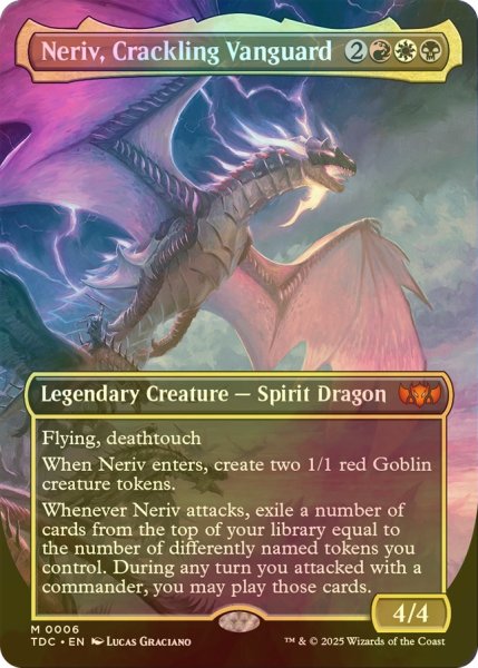 画像1: [FOIL] 火花散らせる先駆、ネリーヴ/Neriv, Crackling Vanguard (全面アート版) 【英語版】 [TDC-金MR] (1)