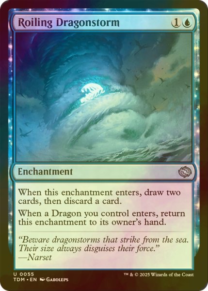 画像1: [FOIL] 乱動するドラゴンの嵐/Roiling Dragonstorm 【英語版】 [TDM-青U] (1)