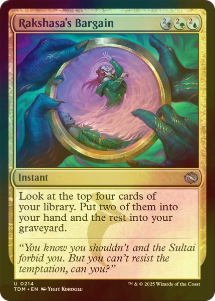 画像1: [FOIL] ラクシャーサ流取り引き/Rakshasa's Bargain 【英語版】 [TDM-金U] (1)