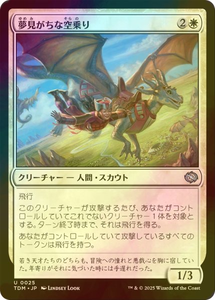 画像1: [FOIL] 夢見がちな空乗り/Starry-Eyed Skyrider 【日本語版】 [TDM-白U] (1)