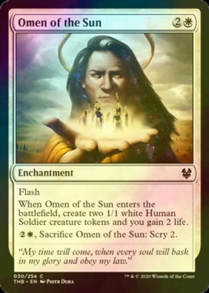 画像1: [FOIL] 太陽の神のお告げ/Omen of the Sun 【英語版】 [THB-白C] (1)