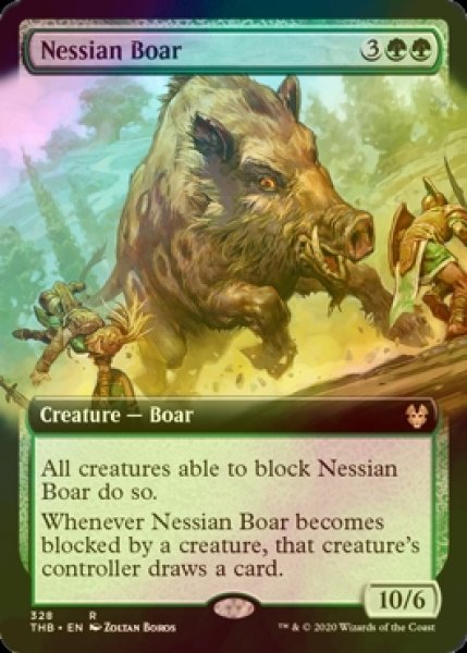 画像1: [FOIL] ネシアンの猪/Nessian Boar (拡張アート版) 【英語版】 [THB-緑R] (1)