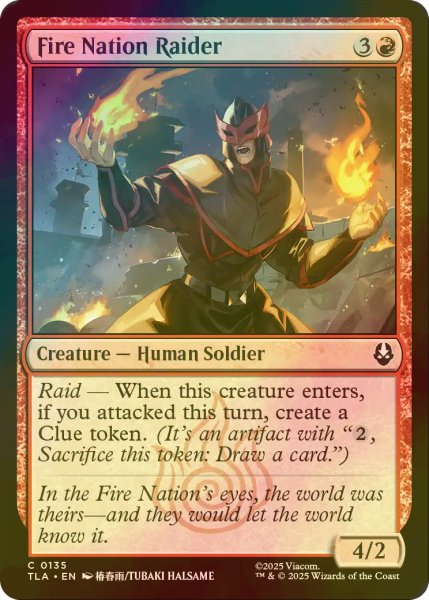 画像1: [FOIL] 火の国の侵略部隊/Fire Nation Raider 【英語版】 [TLA-赤C] (1)
