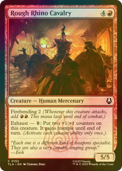 画像1: [FOIL] 荒サイ騎兵隊/Rough Rhino Cavalry 【英語版】 [TLA-赤C] (1)