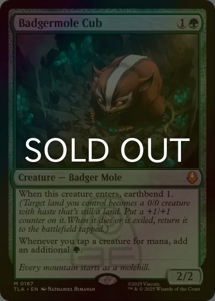 画像1: [FOIL] アナグマモグラの仔/Badgermole Cub 【英語版】 [TLA-緑MR] (1)