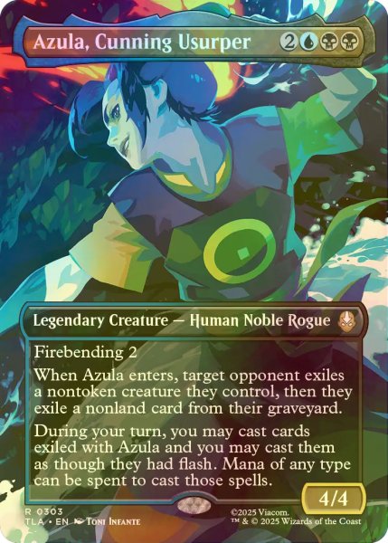 画像1: [FOIL] 狡猾な簒奪者、アズーラ/Azula, Cunning Usurper (全面アート版) 【英語版】 [TLA-金R] (1)