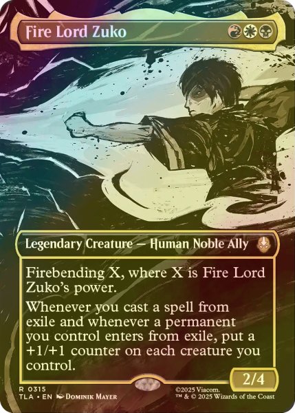 画像1: [FOIL] 火の王ズーコ/Fire Lord Zuko (全面アート版) 【英語版】 [TLA-金R] (1)