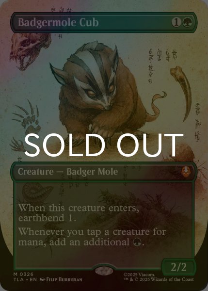 画像1: [FOIL] アナグマモグラの仔/Badgermole Cub (全面アート版) 【英語版】 [TLA-緑MR] (1)