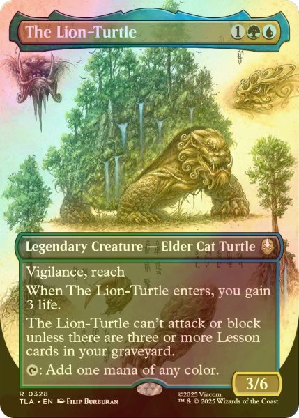 画像1: [FOIL] 獅子亀/The Lion-Turtle (全面アート版) 【英語版】 [TLA-金R] (1)