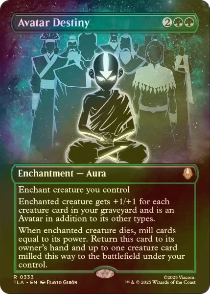 画像1: [FOIL] アバターの宿命/Avatar Destiny (全面アート版) 【英語版】 [TLA-緑R] (1)