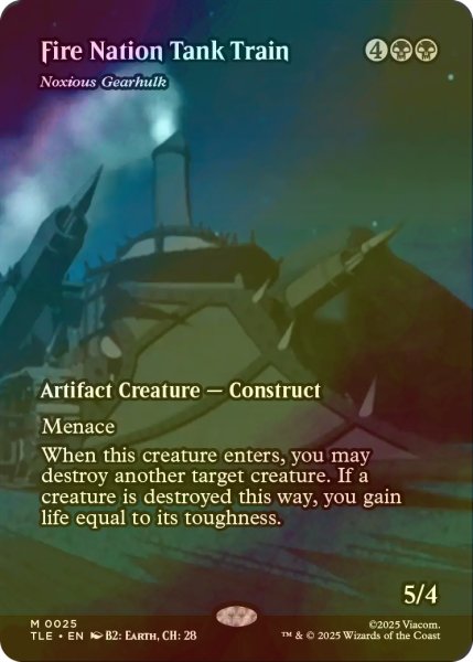 画像1: [FOIL] 火の国の装甲列車/Fire Nation Tank Train (全面アート版) 【英語版】 [TLE-黒MR] (1)