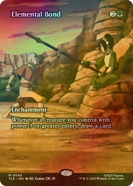 画像1: [FOIL] 精霊の絆/Elemental Bond (全面アート版) 【英語版】 [TLE-緑MR] (1)