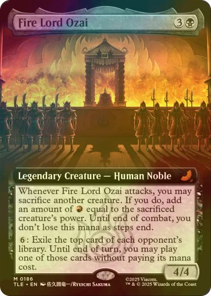 画像1: [FOIL] 火の王オザイ/Fire Lord Ozai (拡張アート版) 【英語版】 [TLE-黒MR] (1)