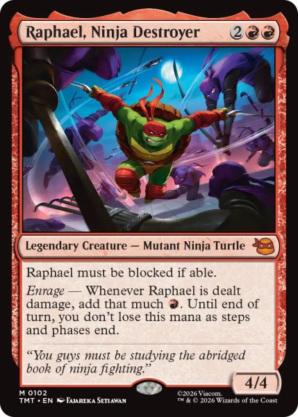 画像1: 破壊のニンジャ、ラファエロ/Raphael, Ninja Destroyer 【英語版】 [TMT-赤MR] (1)