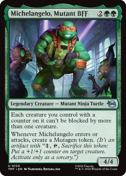 画像1: ミュータントの親友、ミケランジェロ/Michelangelo, Mutant BFF 【英語版】 [TMT-緑U] (1)