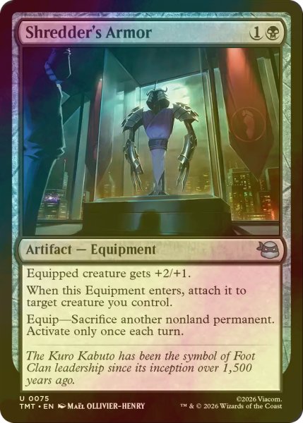 画像1: [FOIL] シュレッダーの甲冑/Shredder's Armor 【英語版】 [TMT-黒U] (1)
