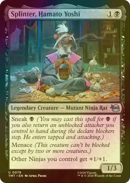 画像1: [FOIL] スプリンター、ハマト・ヨシ/Splinter, Hamato Yoshi 【英語版】 [TMT-黒U] (1)