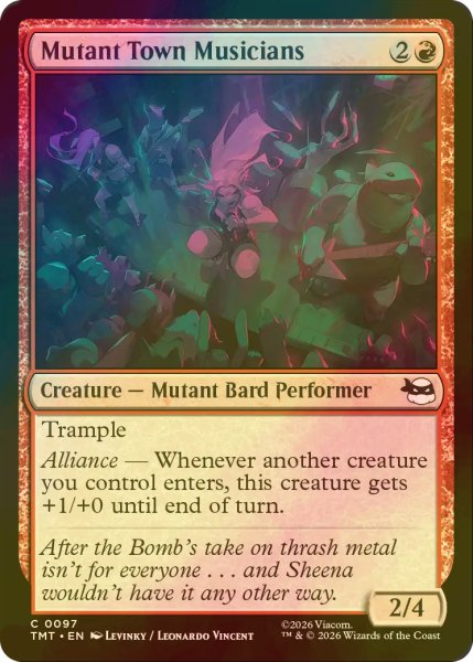 画像1: [FOIL] ミュータント・タウンのミュージシャン/Mutant Town Musicians 【英語版】 [TMT-赤C] (1)