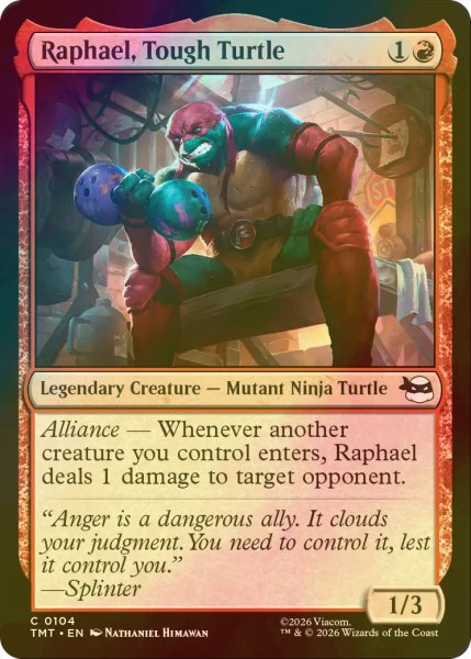 画像1: [FOIL] タフなタートル、ラファエロ/Raphael, Tough Turtle 【英語版】 [TMT-赤C] (1)