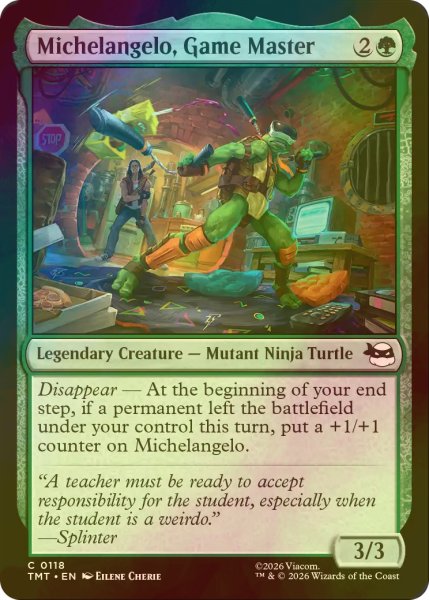 画像1: [FOIL] ゲームマスター、ミケランジェロ/Michelangelo, Game Master 【英語版】 [TMT-緑C] (1)