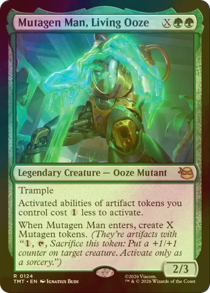画像1: [FOIL] 生けるスライム、ミュータンジェンマン/Mutagen Man, Living Ooze 【英語版】 [TMT-緑R] (1)