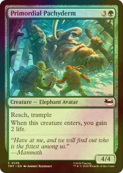 画像1: [FOIL] 太古の巨大生物/Primordial Pachyderm 【英語版】 [TMT-緑C] (1)