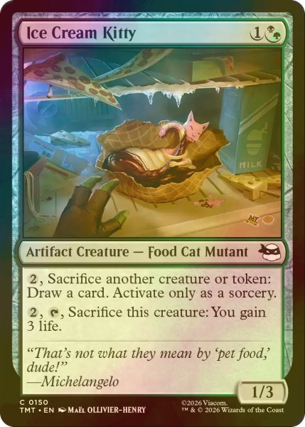 画像1: [FOIL] アイスクリームキャット/Ice Cream Kitty 【英語版】 [TMT-金C] (1)