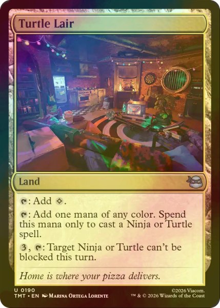 画像1: [FOIL] タートルズの隠れ家/Turtle Lair 【英語版】 [TMT-土地U] (1)